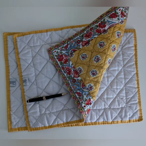 Pierre Deux Vintage French Provincial Quilted Placemats Set 2 Provence Country - Picture 8 of 14